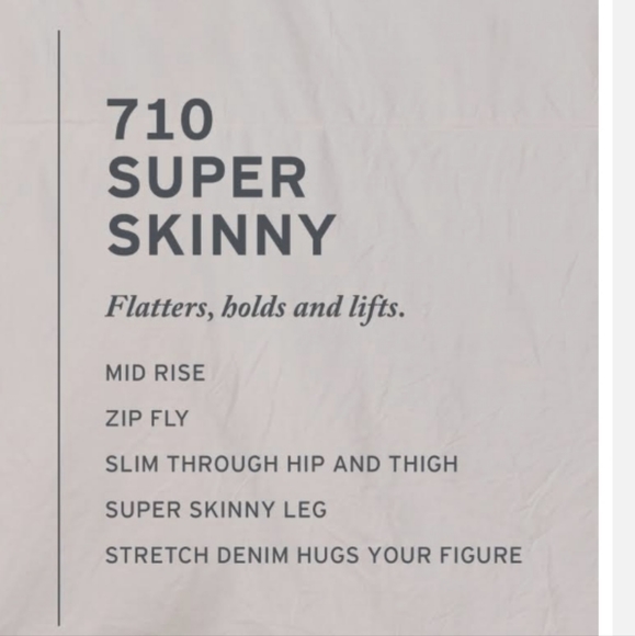 👖NWOT Levi's 710 Black Jeans - Picture 7 of 9